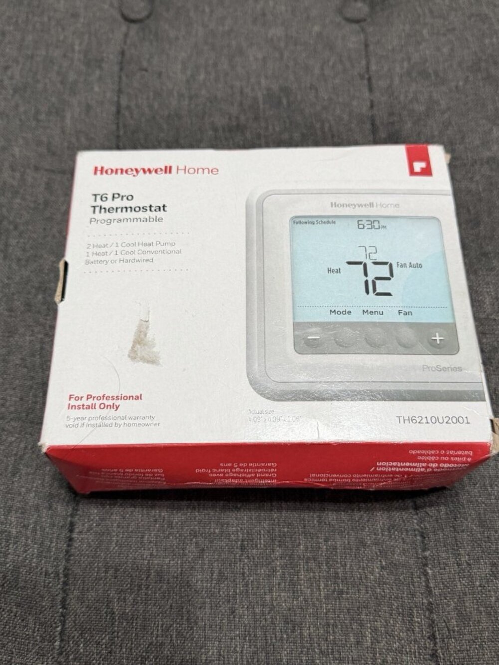 Honeywell T6 Pro Digital Programmable Thermostat - TH6220U2000/U